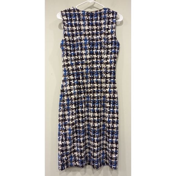 J. McLaughlin Sleeveless Houndstooth Plaid Print Dress Size Small - Picture 4 of 6